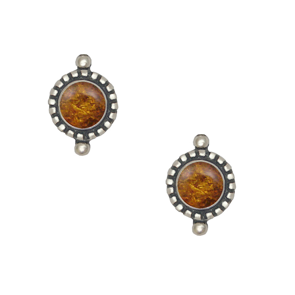 Sterling Silver Little Amber Post Stud Earrings